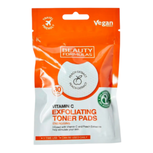 Beauty formula vit c exfoliating toner pads
